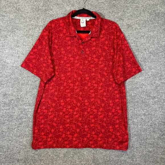 Puma Volition America Polo Shirt Mens Large Red Performance Freedom USA - Picture 2 of 10
